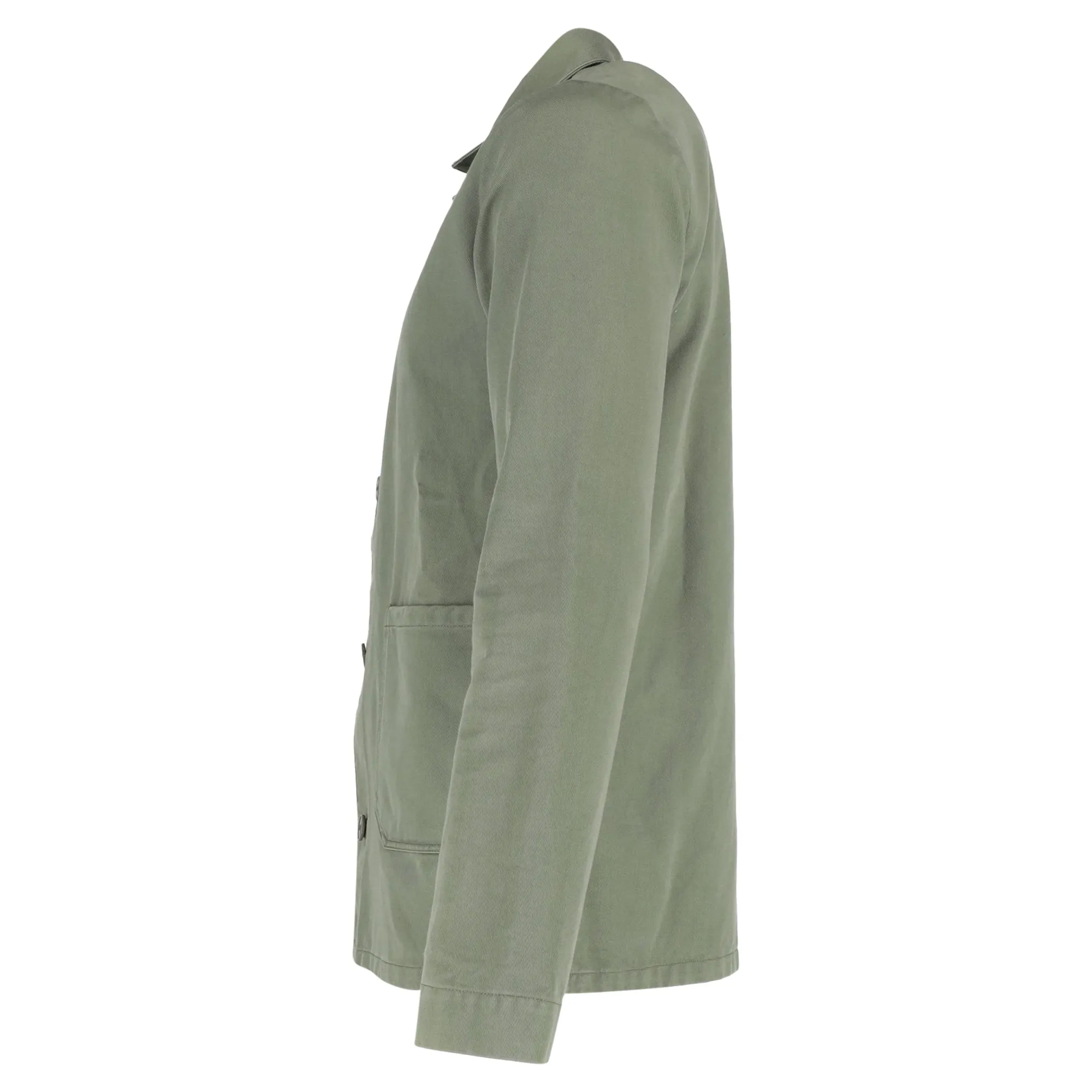 A.P.C. Button Down with Pockets Jacket in Green Cotton
