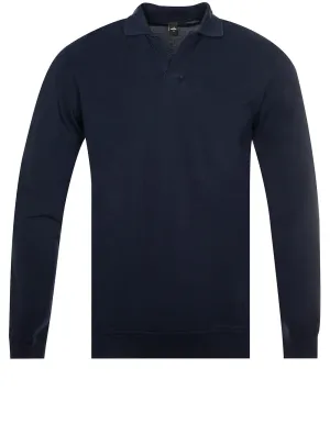 Barnett Longsleeve Retro Poloshirt Dark Navy