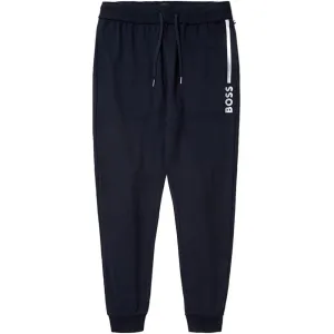 BOSS Men Lined Logo Cuff Drawstrings Sweatpants Admiral Blue