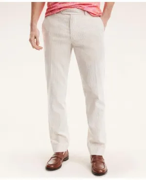 Brooks Brothers Men's Clark Straight-Fit Cotton Seersucker Pants Beige Brooks Brothers