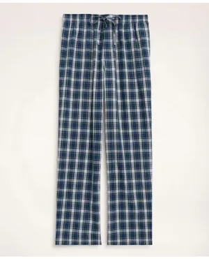 Brooks Brothers Men's Cotton Broadcloth Tartan Lounge Pants Blue Brooks Brothers