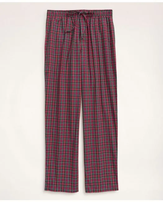 Brooks Brothers Men's Cotton Broadcloth Tartan Lounge Pants Red Brooks Brothers