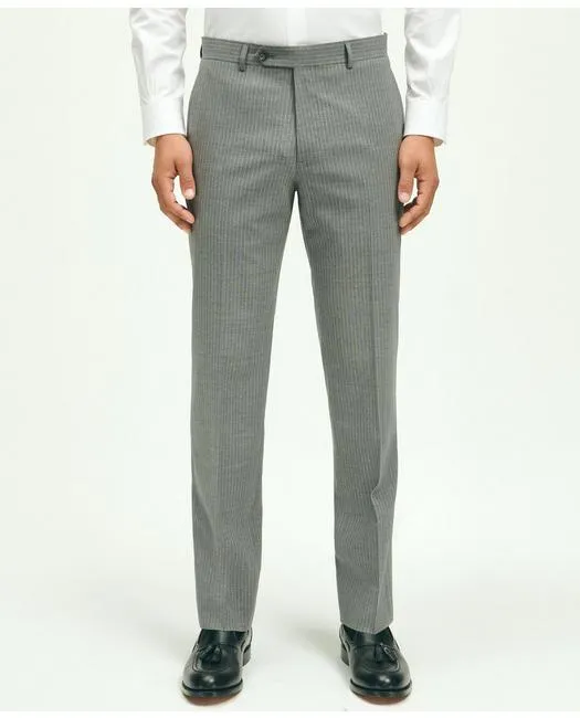 Brooks Brothers Men's Explorer Collection Classic Fit Wool Pinstripe Suit Pants Grey/White Brooks Brothers