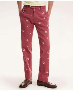 Brooks Brothers Men's Milano Slim-Fit Stretch Cotton Seagull Embroidered Chinos Pink Brooks Brothers