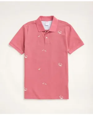 Brooks Brothers Men's Original Fit Stretch Polo Shirt with Seagull Embroidery Red Brooks Brothers