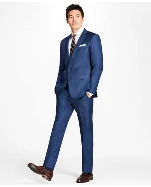Brooks Brothers Men's Regent Fit Sharkskin 1818 Suit Blue Brooks Brothers