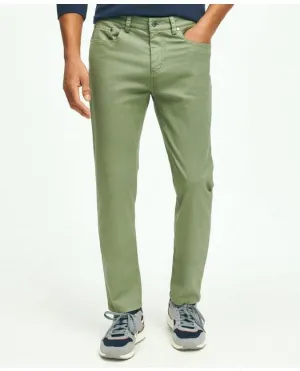 Brooks Brothers Men's Slim Fit Five-Pocket Stretch Cotton Garment Dyed Pants Green Brooks Brothers