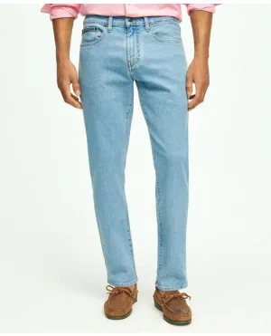 Brooks Brothers Men's Straight Fit Denim Jeans Light Blue Brooks Brothers