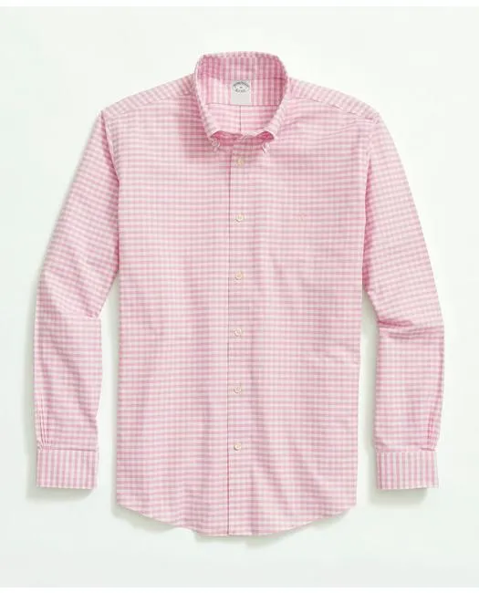 Brooks Brothers Men's Stretch Non-Iron Oxford Button-Down Collar Pink Brooks Brothers