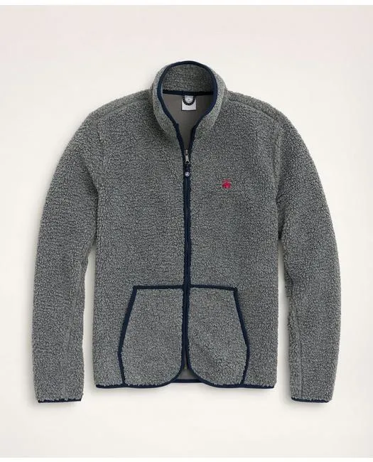 Brooks Brothers Men's Teddy Fleece Zip Jacket Heather Grey Brooks Brothers
