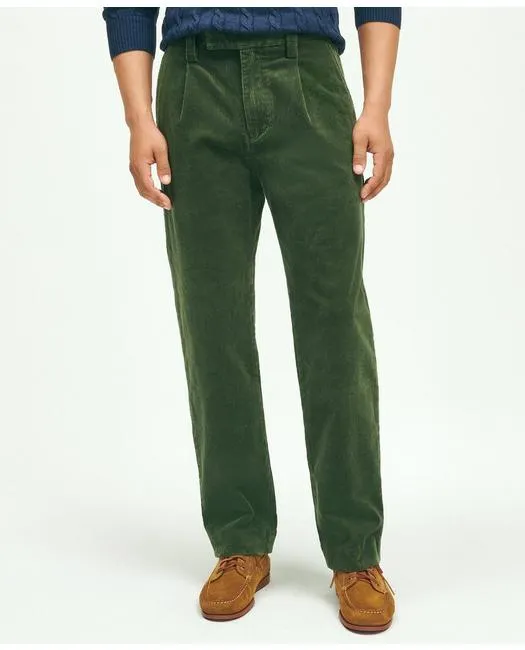 Brooks Brothers Men's Traditional Fit Cotton Wide-Wale Corduroy Pants Dark Green Brooks Brothers