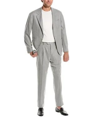 Brunello Cucinelli Wool & Cashmere-Blend Suit with Pleated Pant