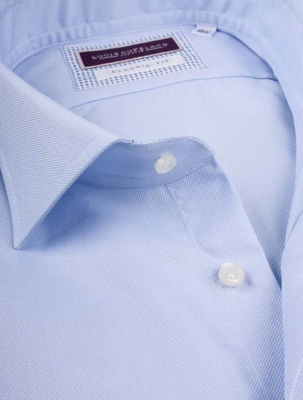 Classic Fit Pinpoint Shirt-Blue