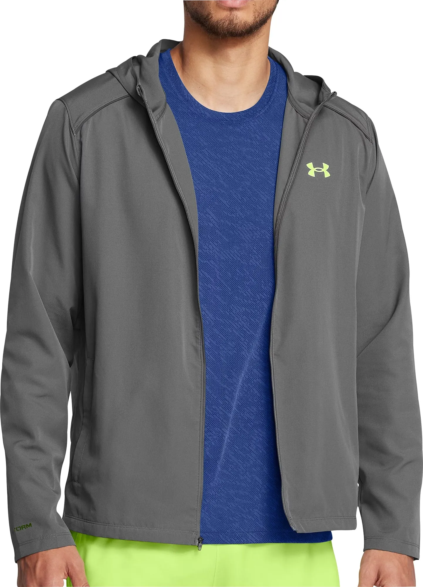 Clothing Under Armour  Men Under Armour Launch Hooded Mens Running Jacket - Grey