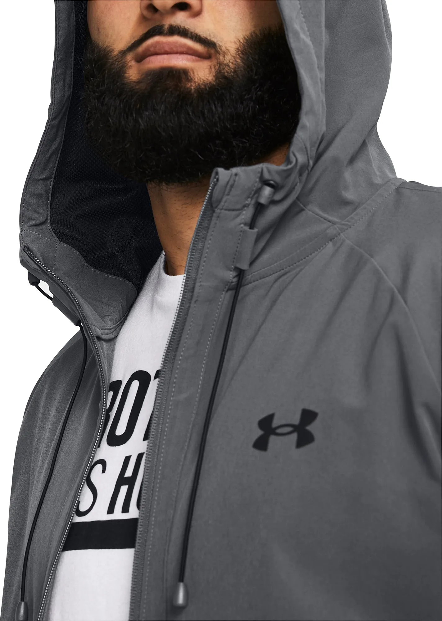 Clothing Under Armour  Men Under Armour Stretch Woven Windbreaker Mens Running Jacket - Grey