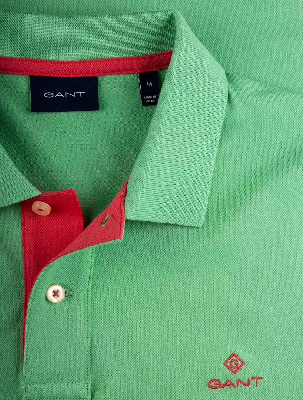 Contrast Collar Pique Short Sleeved Rugger Absinthe Green