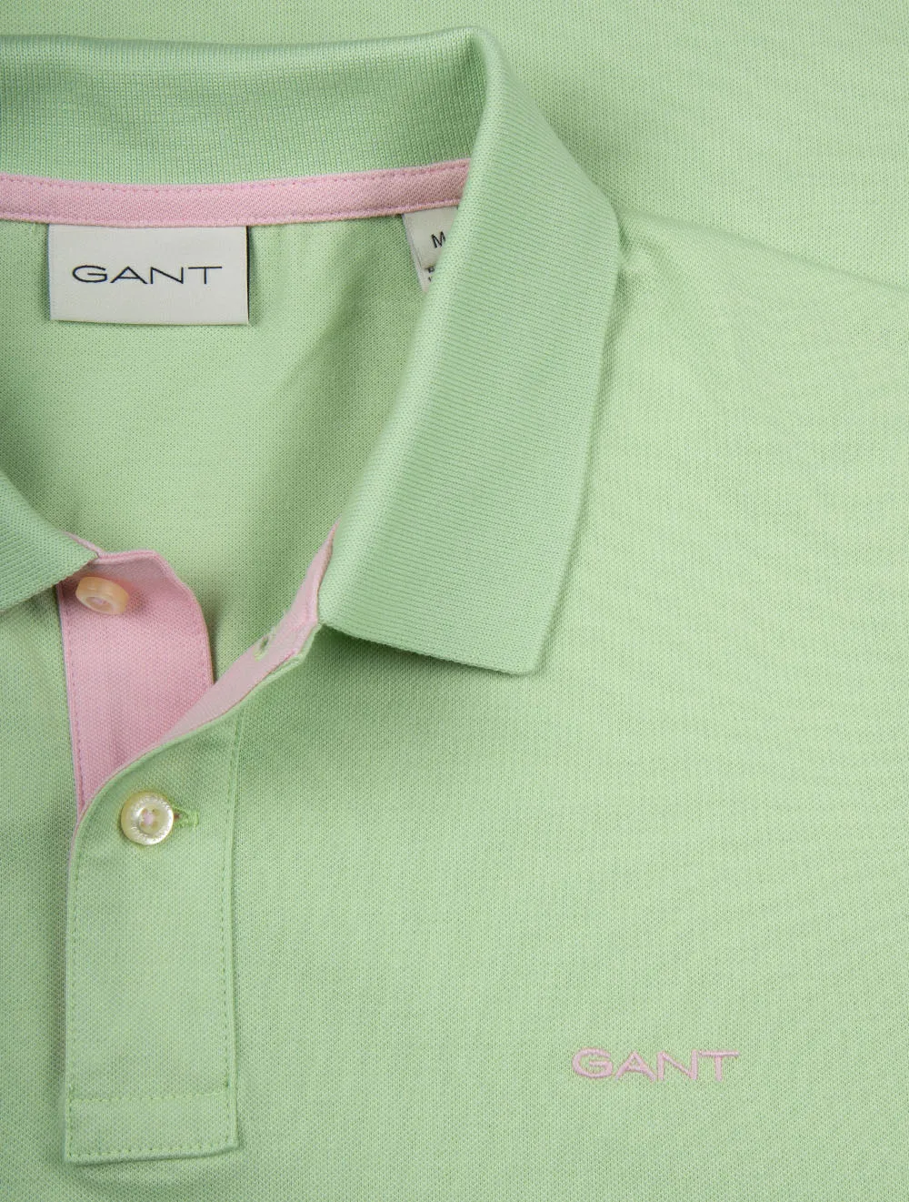 Contrast Short Sleeve Piqué Regular Fit Polo Shirt Apple Green