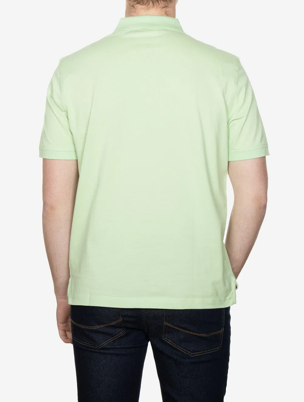 Contrast Short Sleeve Piqué Regular Fit Polo Shirt Apple Green