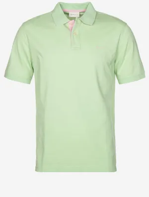 Contrast Short Sleeve Piqué Regular Fit Polo Shirt Apple Green