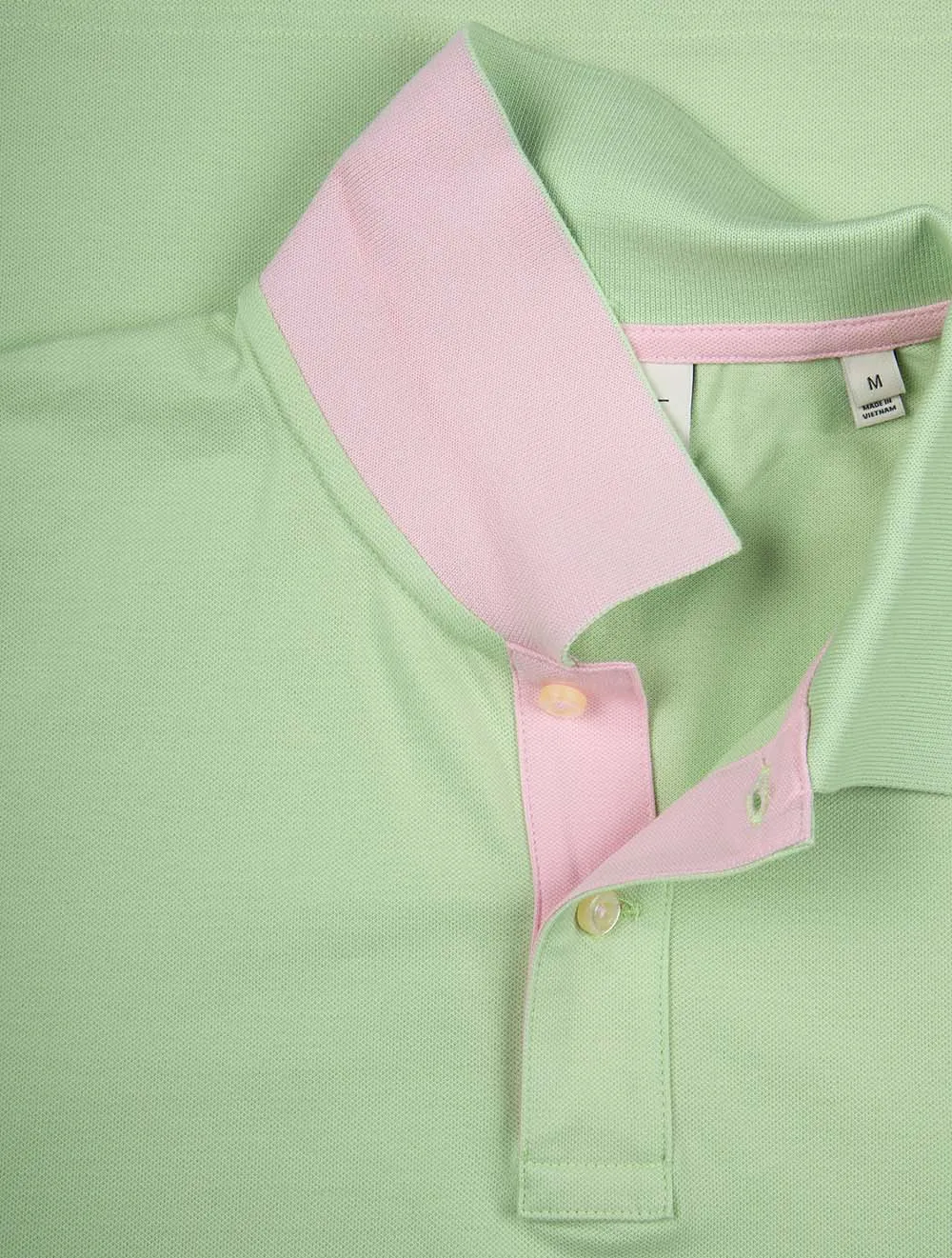 Contrast Short Sleeve Piqué Regular Fit Polo Shirt Apple Green
