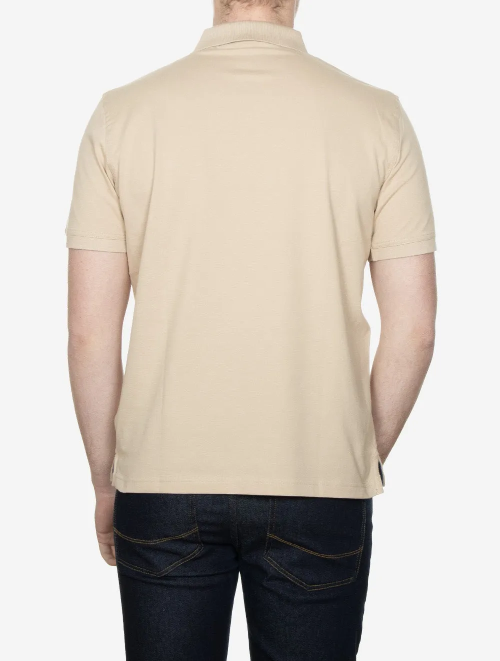 Contrast Short Sleeve Piqué Regular Fit Polo Shirt Dry Sand