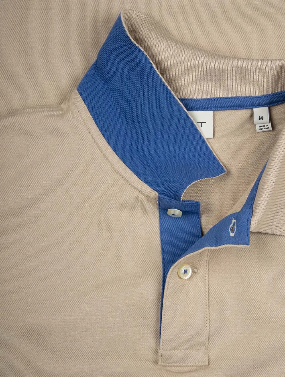 Contrast Short Sleeve Piqué Regular Fit Polo Shirt Dry Sand