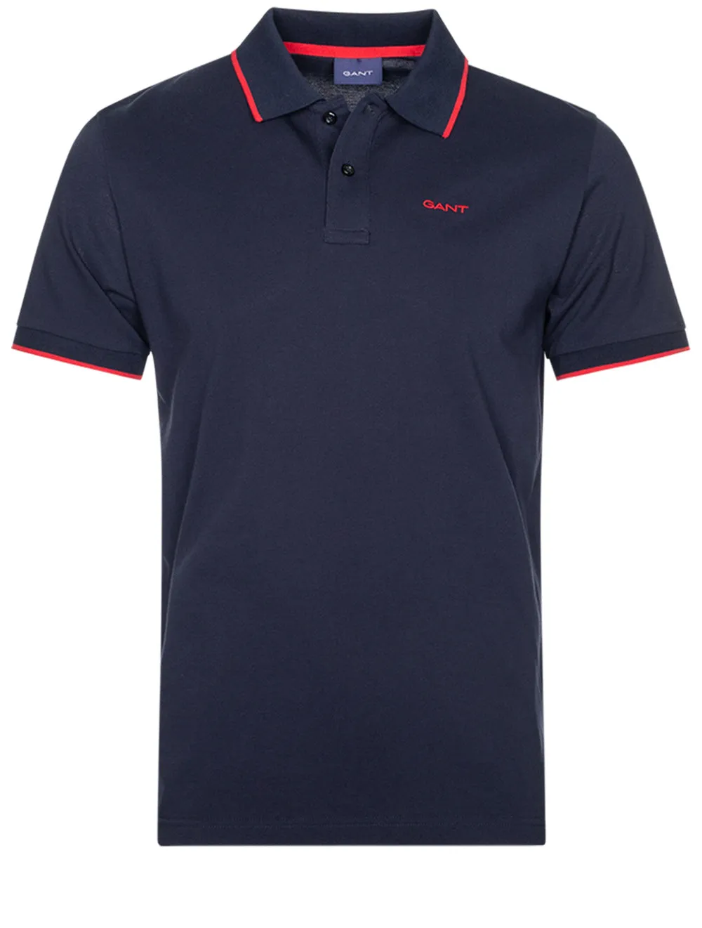 Contrast Tipping Short Sleeve Pique Evening Blue