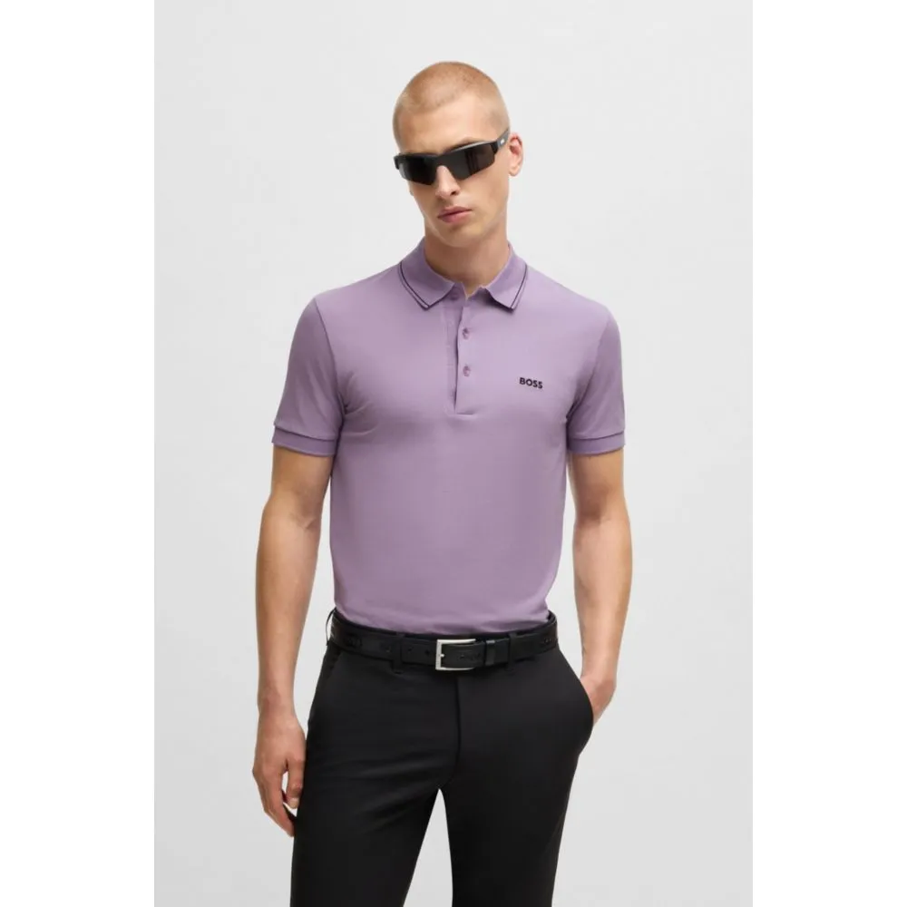 Cotton-piqué slim-fit polo shirt with tonal logo