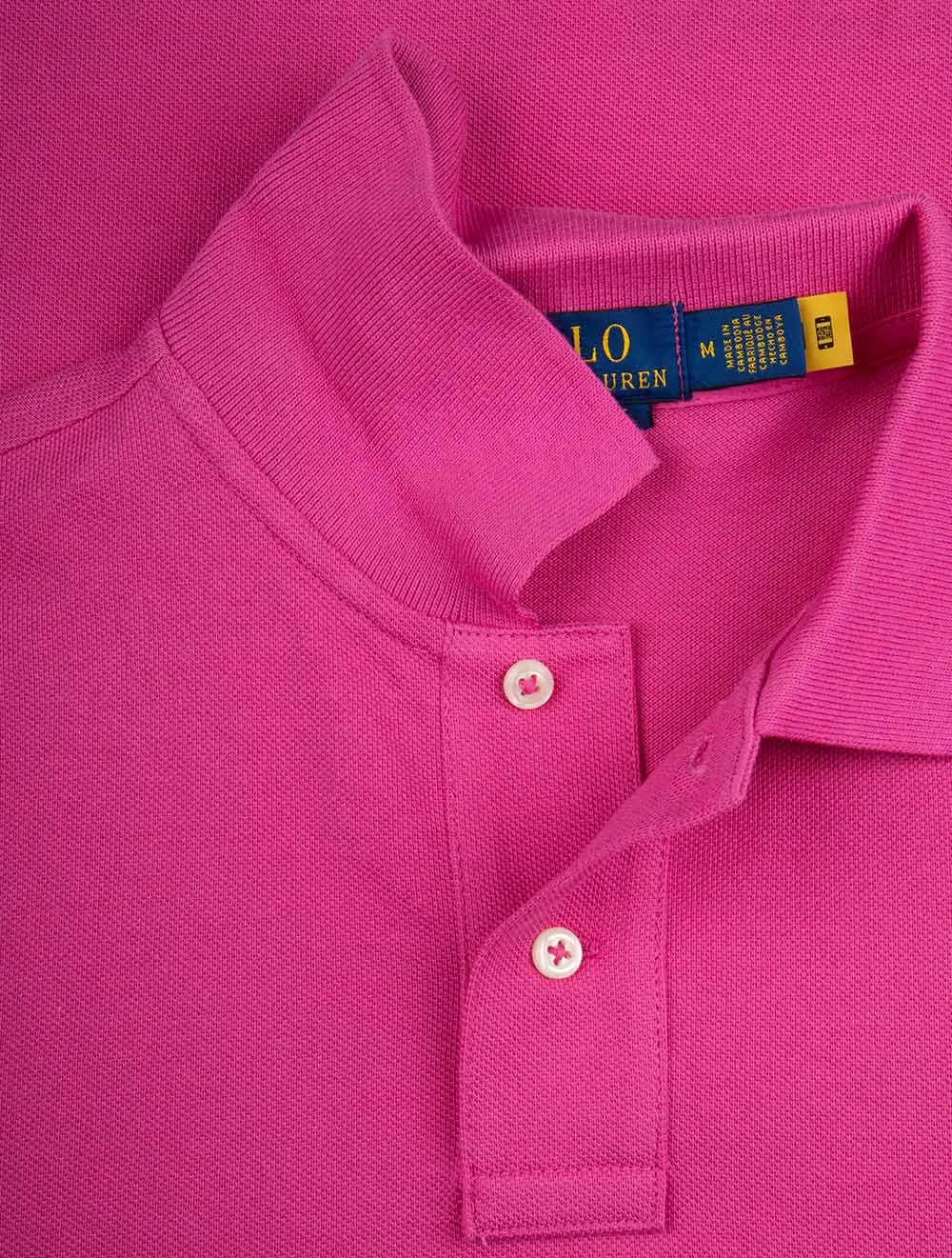 Custom Slim Fit Mesh Polo Shirt Pink