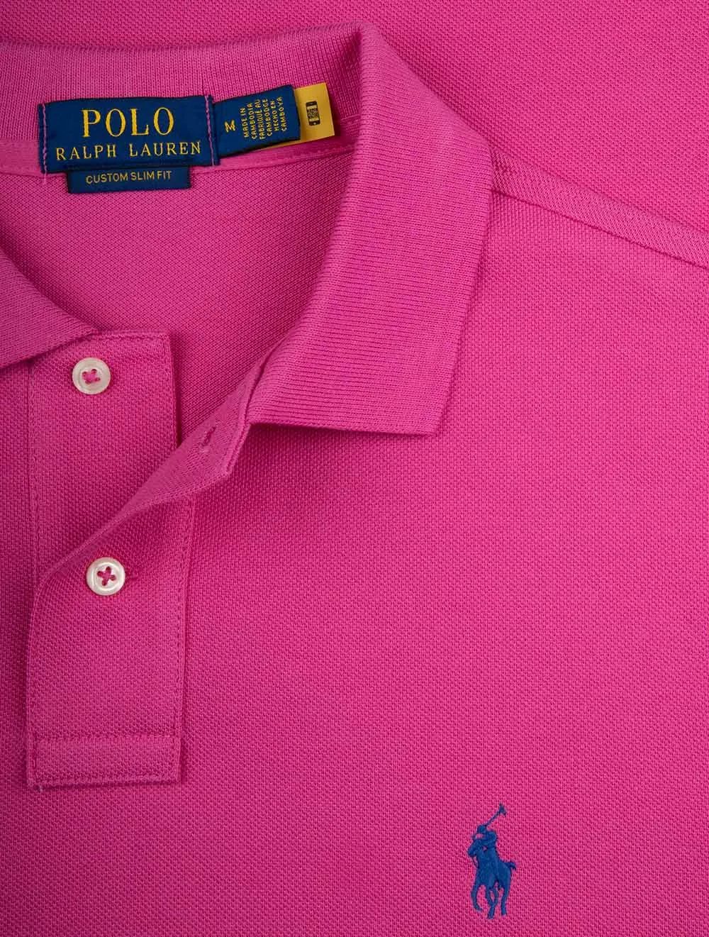 Custom Slim Fit Mesh Polo Shirt Pink
