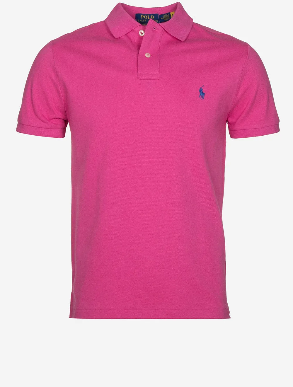 Custom Slim Fit Mesh Polo Shirt Pink