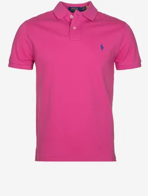 Custom Slim Fit Mesh Polo Shirt Pink