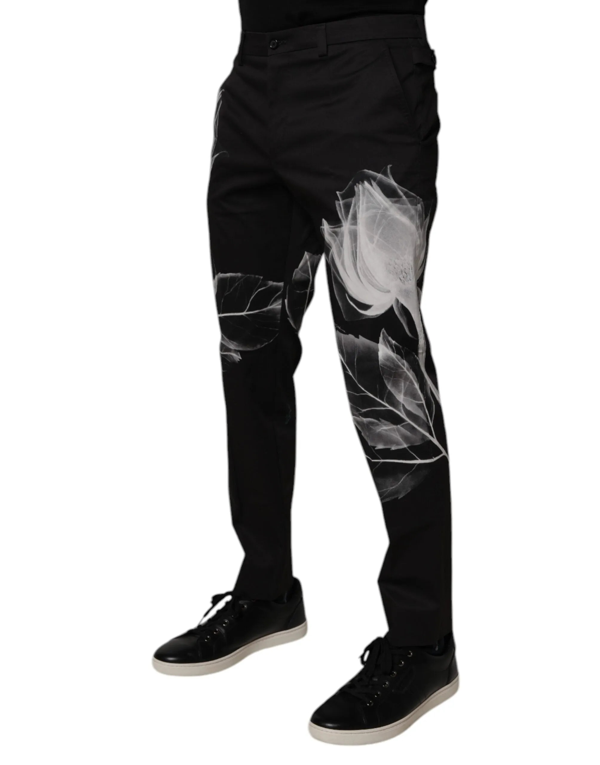 Dolce & Gabbana Cotton Floral Skinny Dress Men's Pants