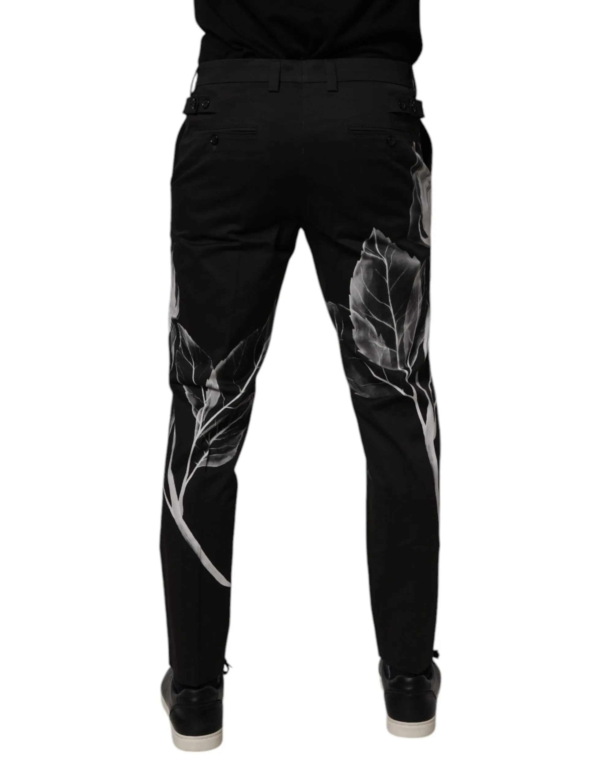 Dolce & Gabbana Cotton Floral Skinny Dress Men's Pants