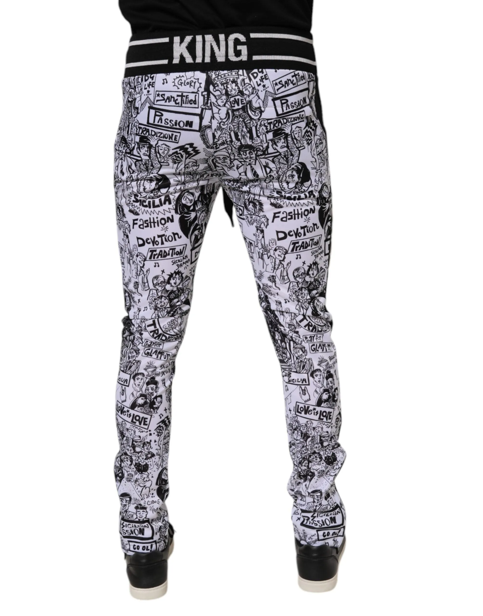 Dolce & Gabbana Graffiti Polyester Jogger Men SweatMen's Men's Pants