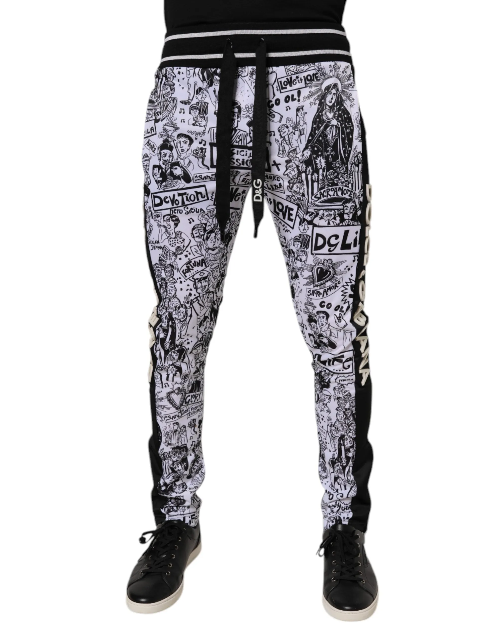 Dolce & Gabbana Graffiti Polyester Jogger Men SweatMen's Men's Pants