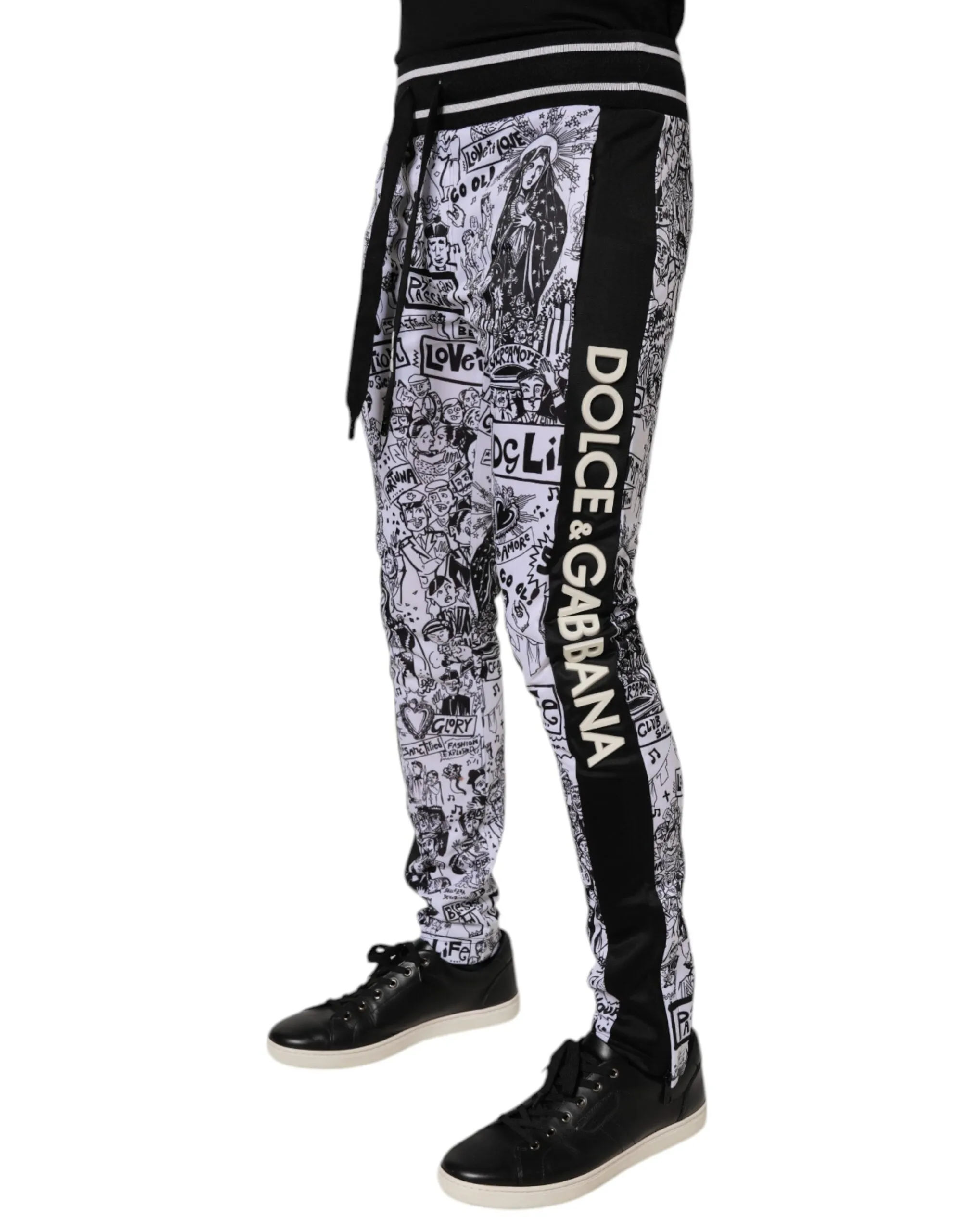 Dolce & Gabbana Graffiti Polyester Jogger Men SweatMen's Men's Pants