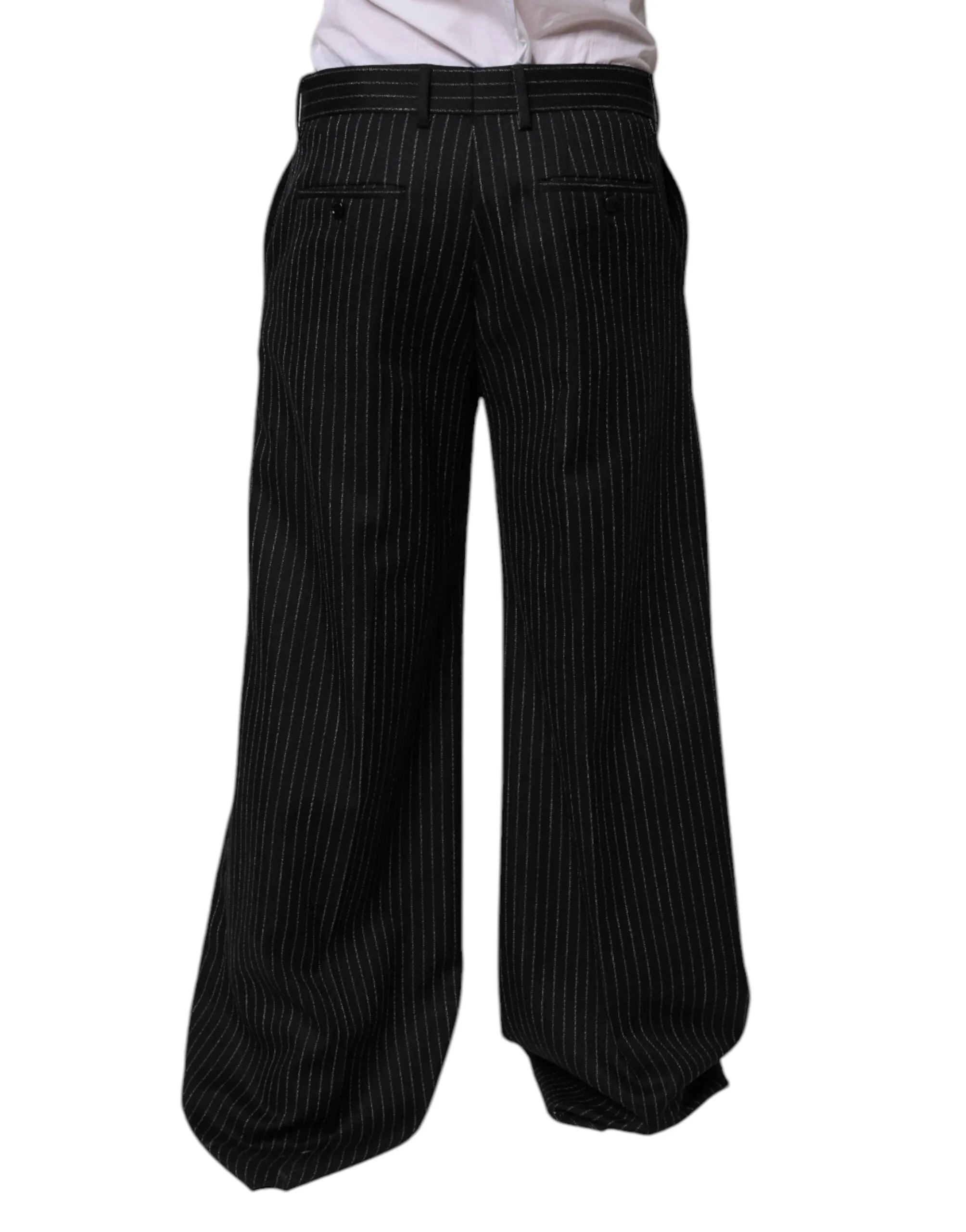 Dolce & Gabbana Stripes Wide Leg Formal Men Dress Men's Pants