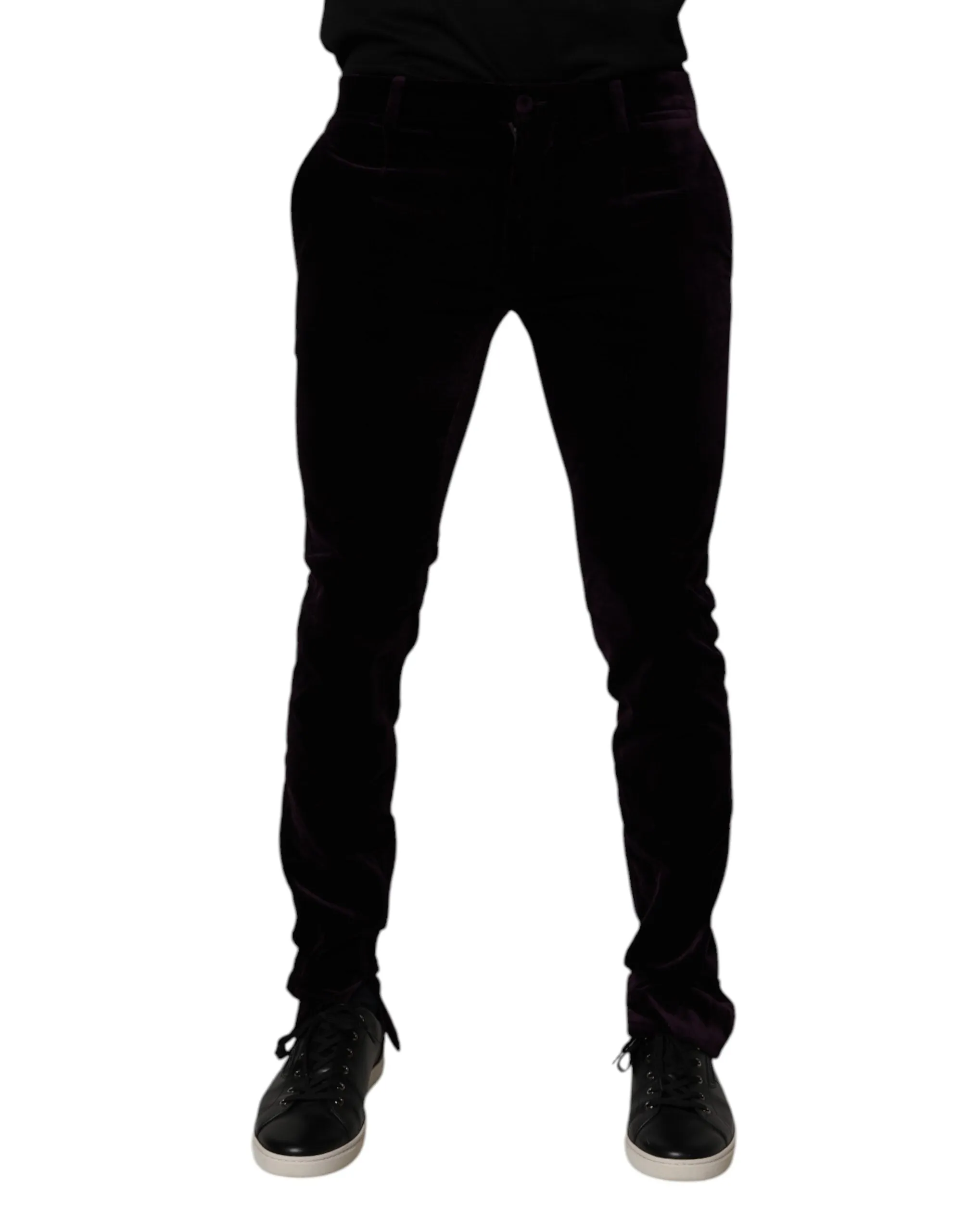 Dolce & Gabbana Velvet Cotton Men Dress Formal Men's Pants