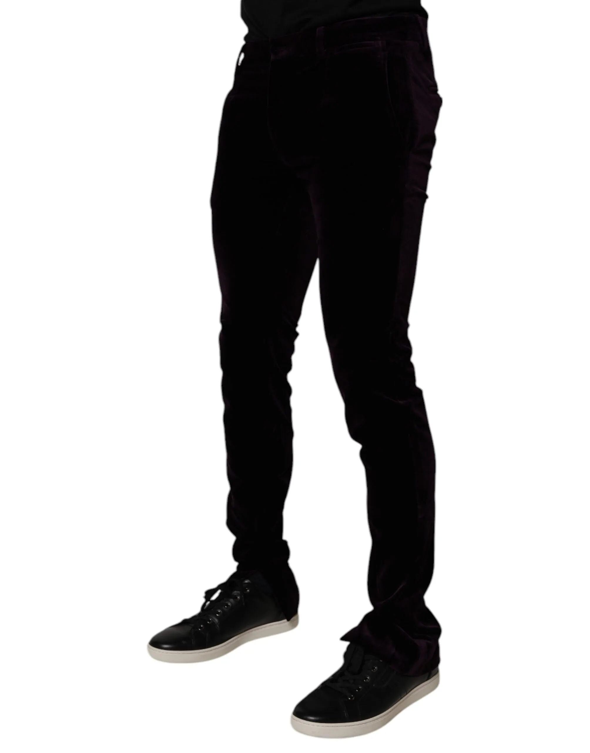 Dolce & Gabbana Velvet Cotton Men Dress Formal Men's Pants