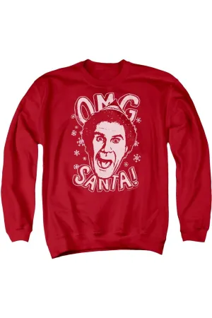 Elf Omg Santa Adult Crewneck Sweatshirt