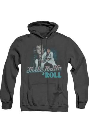 Elvis Presley Shake Rattle & Roll Adult Heather Hoodie