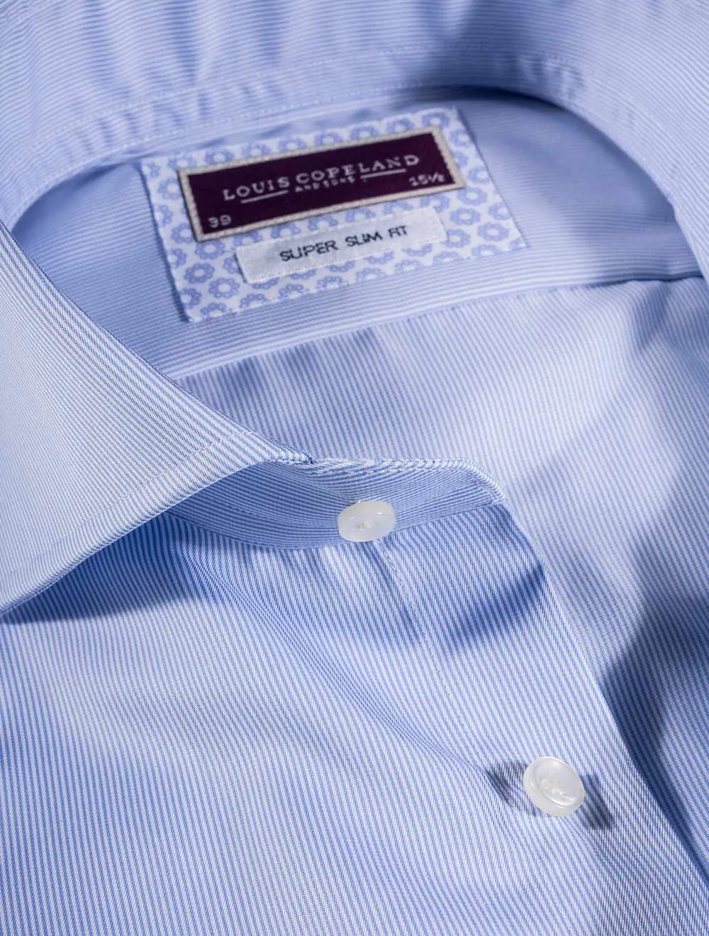 Erne Thomas Mason Hairstripe Shirt Blue