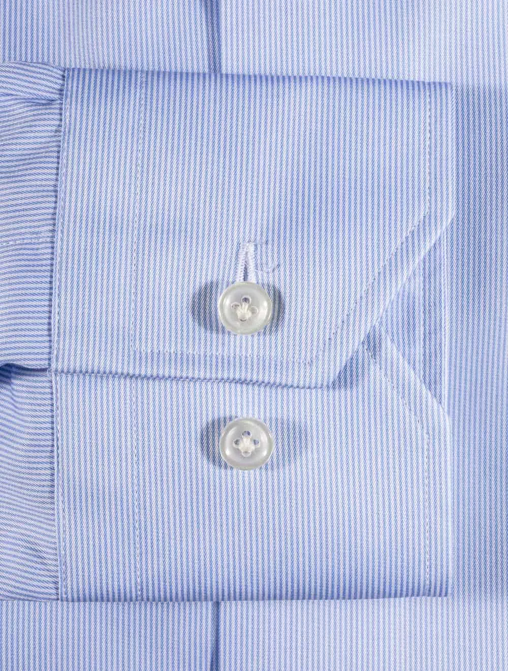 Erne Thomas Mason Hairstripe Shirt Blue