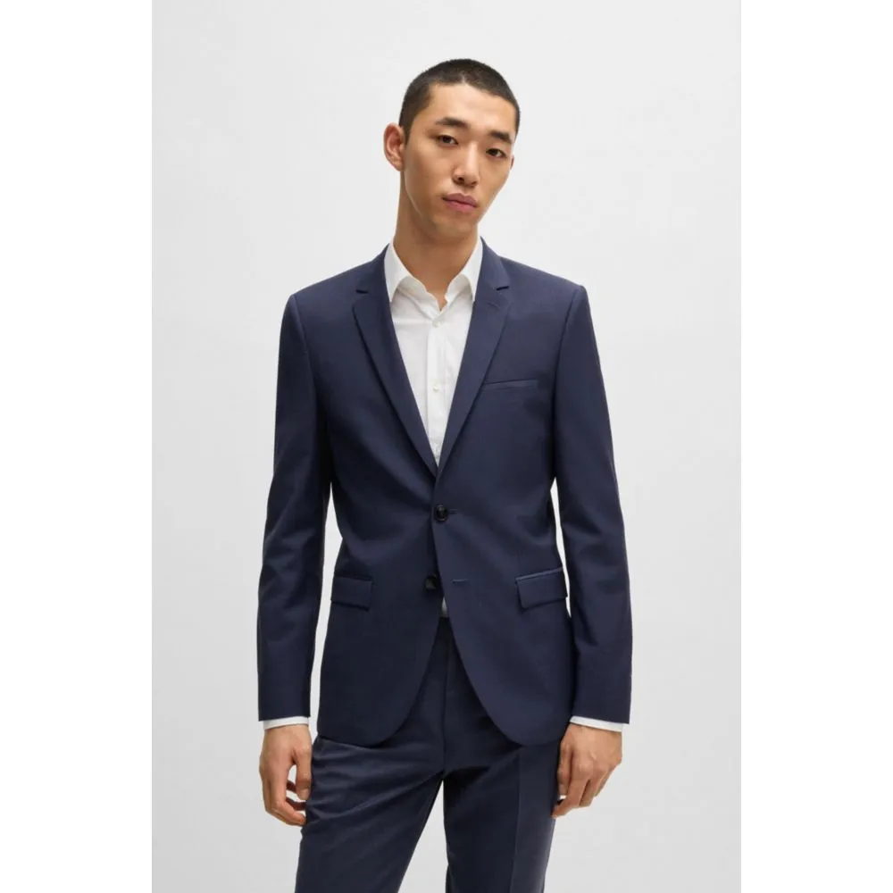 Extra-slim-fit suit jacket in melange wool