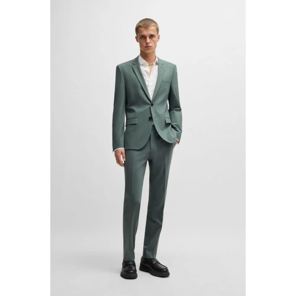 Extra-slim-fit suit jacket in wool-blend poplin