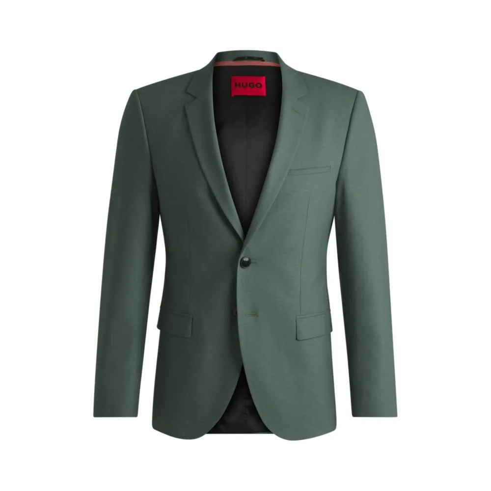 Extra-slim-fit suit jacket in wool-blend poplin