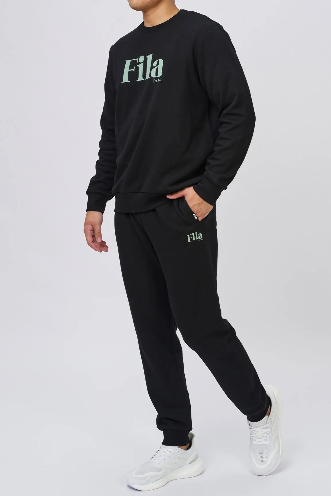 FILA MEN'S JAMIE BLACK CREW SWEATSHIRT
