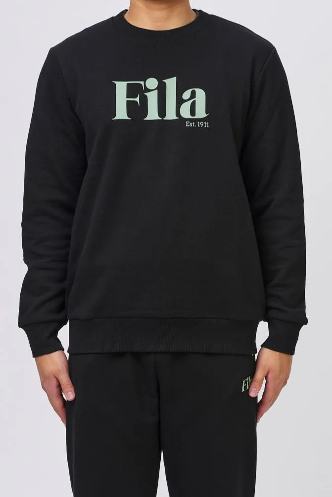 FILA MEN'S JAMIE BLACK CREW SWEATSHIRT