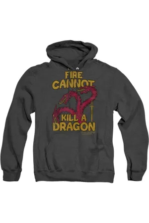 Game Of Thrones Dragons With Fire Adult Heather Hoodie / Hooded Sweatshirt